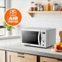 Grunkel Microondas MW-28AIRFRYER 4 en 1 con Grill, Convección y Air Fryer, 28L, Plateado